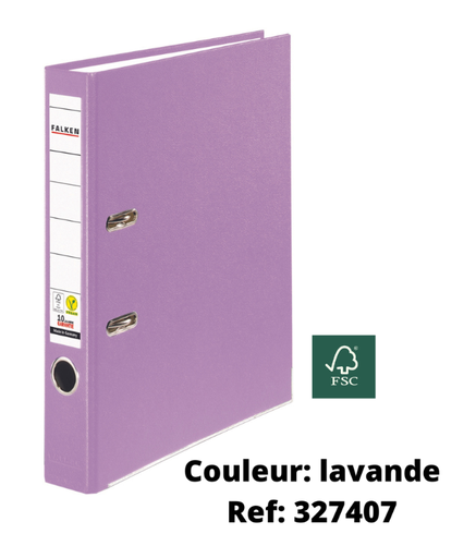 Classeur levier plastique, dos 4cm - lavande (ref: 327407)