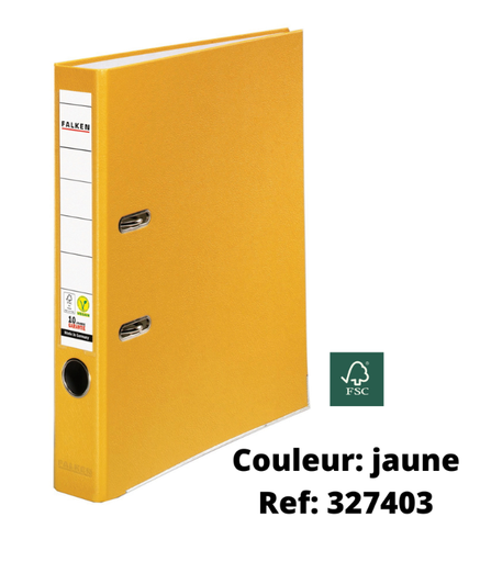 Classeur levier plastique, dos 4cm - jaune (ref: 327403)
