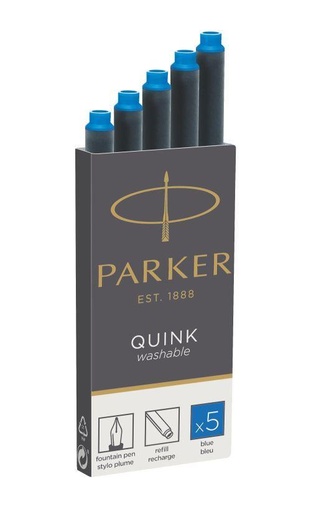 Cartouches encre bleue Parker (5 pièces) (ref: 5513)